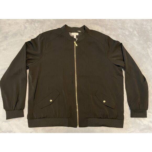 Susan Graver Women's Zip Front Jacket Black Size XL - Picture 1 of 10
